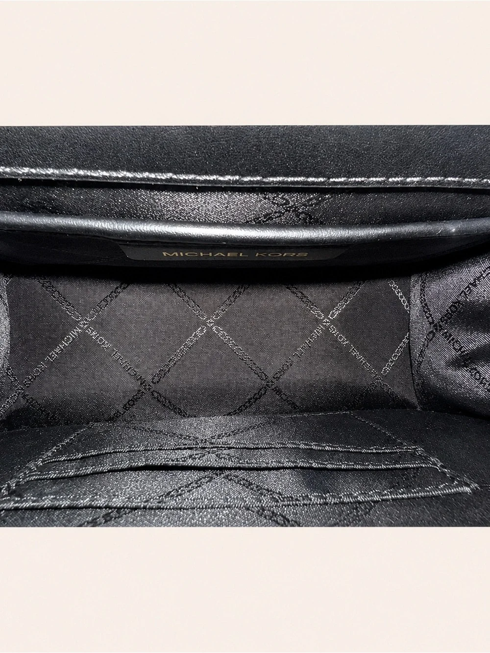 Michael Kors Studded Animal Print Chain Crossbody Bag Red Black
